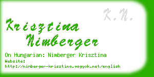 krisztina nimberger business card